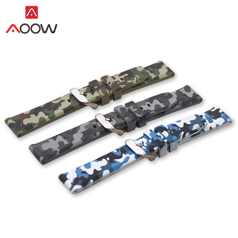 20/22/24Mm Camo Silicone Sport - Canvas Strap Watch recensie en prijs